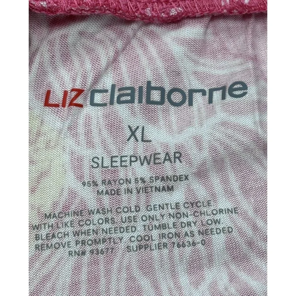 Liz Claiborne Floral Sleep Shorts XL Pink Rayon/Spandex